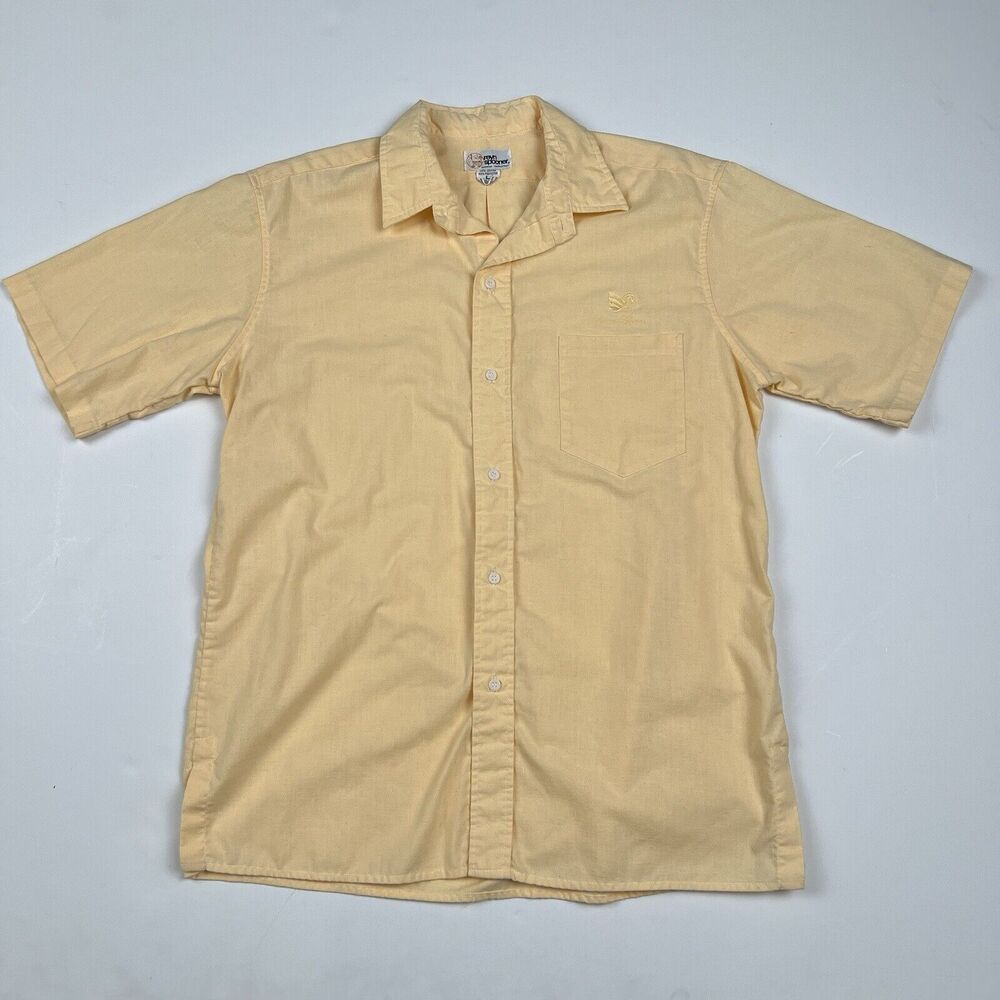 Vintage Hawaiian Reyn Spooner Kauai Lagoons Yellow Button Down Large